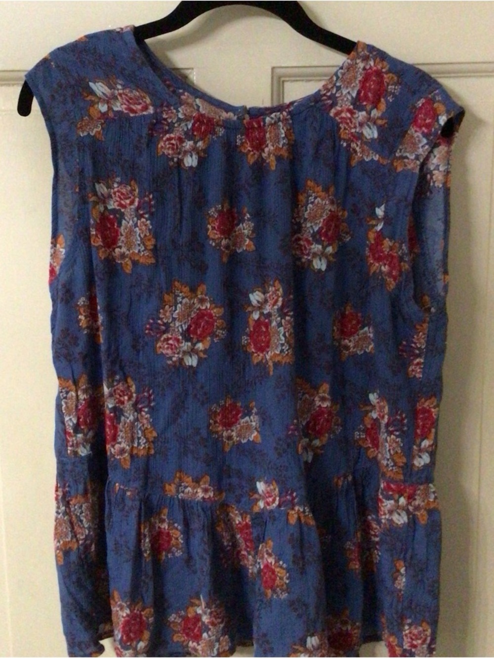 Caslon Blue Floral Peplum Tunic